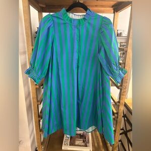 ENTROs Striped Green and Blue Dress